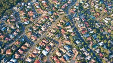Aerial shot of property